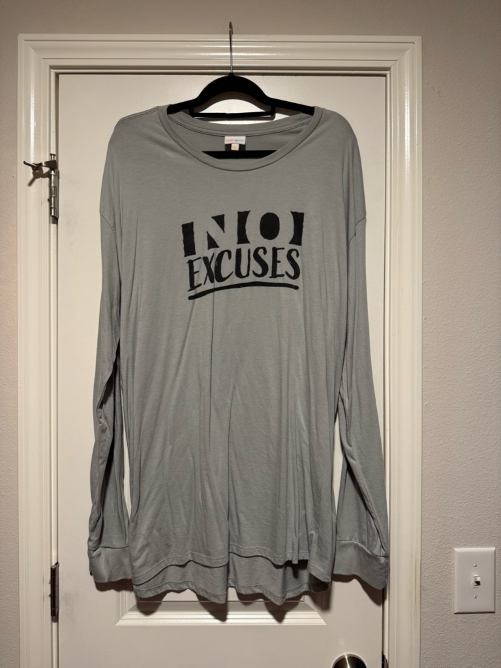 LuLaRoe Light Gray Crewneck Tee with Rainbow Logo